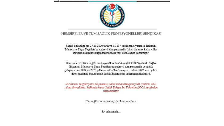 yıllık izinlerin devri