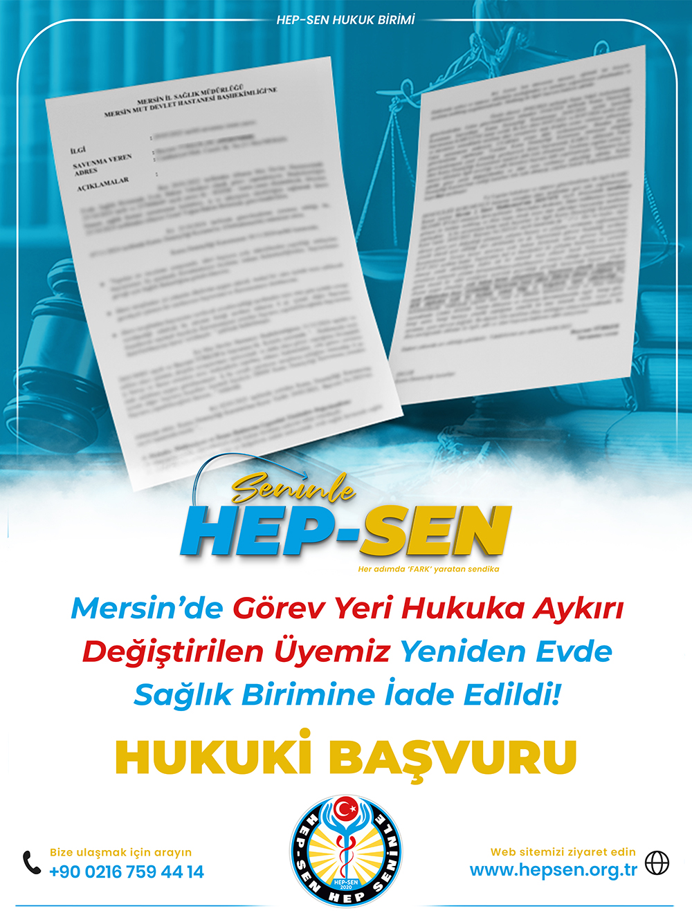 Mersin’de Görev Yeri Hukuka Aykırı Değiştirilen Üyemiz Yeniden Evde Sağlık Birimine İade Edildi