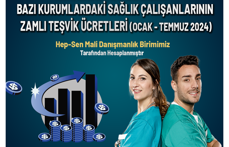 BAZI KURUMLARDAKİ SAĞLIK ÇALIŞANLARININ ZAMLI TEŞVİK ÜCRETLERİ  (OCAK-TEMMUZ 2024)