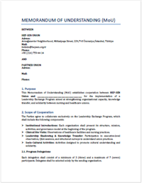 MEMORANDUM OF UNDERSTANDING