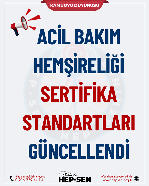 Acil Bakım Hemşireliği Sertifika Standartları Güncellendi