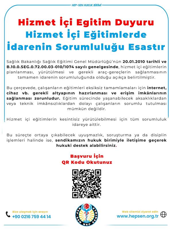 Hizmet İçi Egitim Duyuru